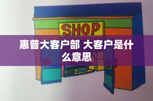 惠普大客户部 大客户是什么意思