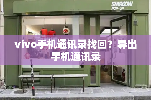 vivo手机通讯录找回？导出手机通讯录-第1张图片-星选测评